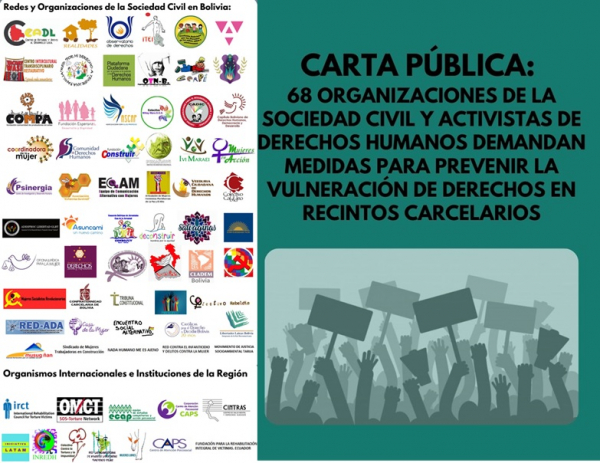 CARTA PÚBLICA: 68 Organizaciones de la Sociedad Civil y activistas de Derechos Humanos demandan medidas para prevenir la vulneración de derechos en Recintos Carcelarios